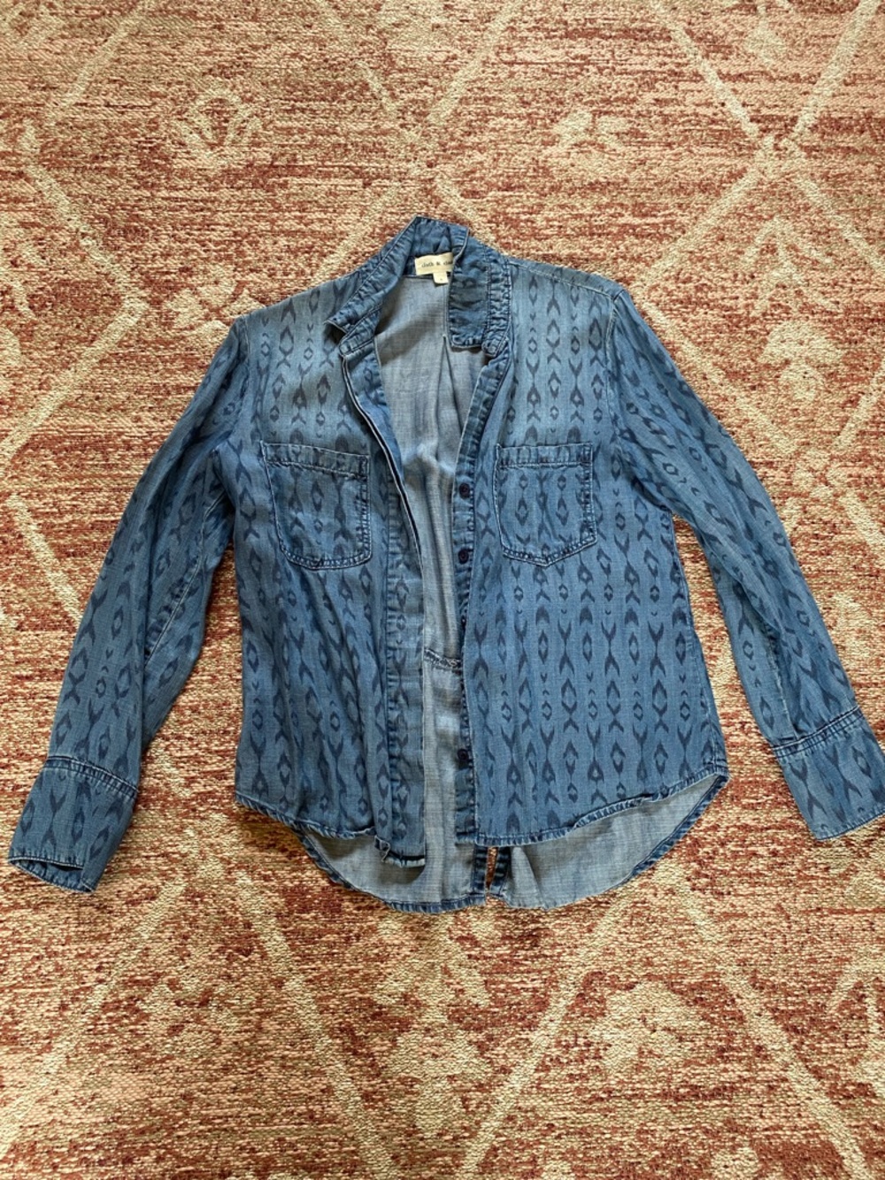 cloth & stone Indigo Printed Button-Down Shirt